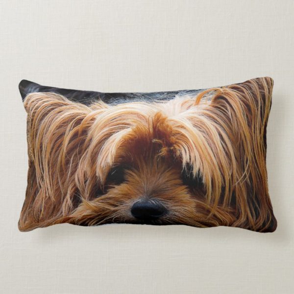 Cute Yorkshire Terrier Dog Lumbar Pillow