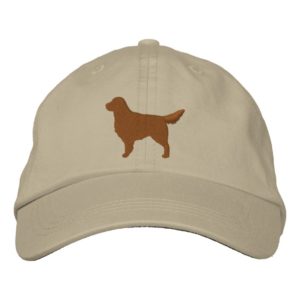 Dark Golden Retriever Dog Silhouette Embroidered Baseball Hat