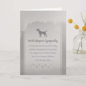 Deepest Sympathy Sadly Missed Dog Sympathy Card