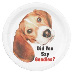 Did You Say Goodies? Beagle Paper Plate