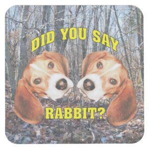 Did You Say Rabbit? Beagle Square Paper Coaster