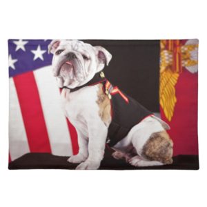 dog bulldog Navy official mascot Cloth Placemat