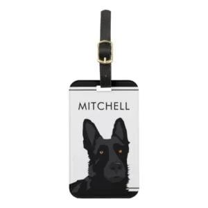 Dog Trainer Black German Shepherd Luggage Tag