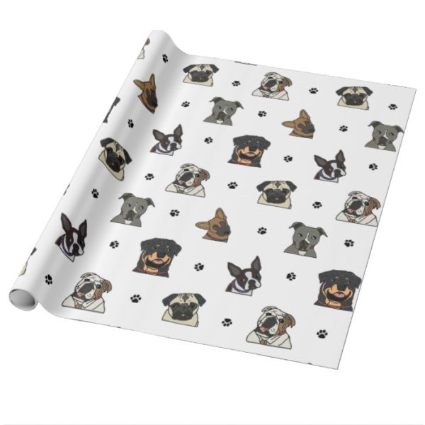 Dogs and Paws Wrapping Paper
