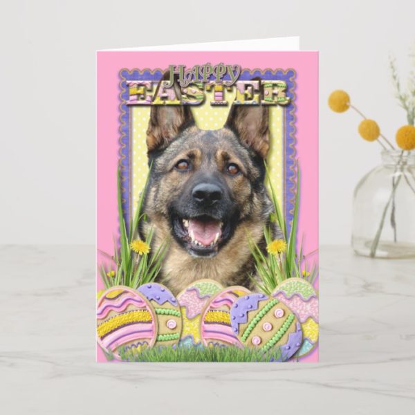 Easter Egg Cookies - German Shepherd Holiday Card