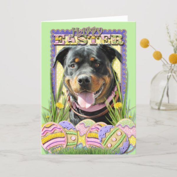 Easter Egg Cookies - Rottweiler Holiday Card