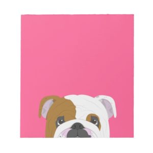 English Bulldog Cute Dog Portrait Illustration Notepad