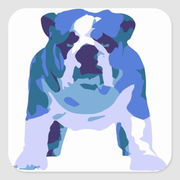 English Bulldog Pop Art Square Sticker