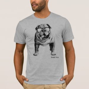 English Bulldog with Sunglasses “Dawgs rule.” T-Shirt