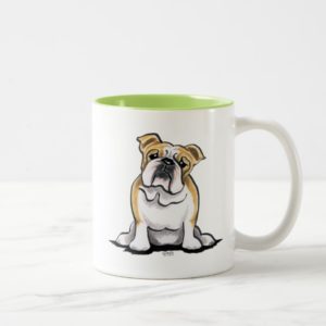 Fawn White Bulldog Sit Pretty Two-Tone Coffee Mug