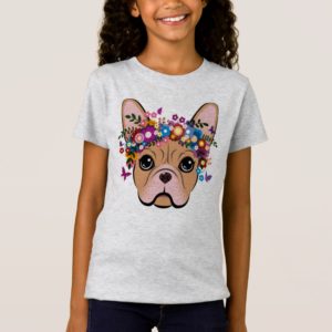 Flower power French Bulldog T-Shirt