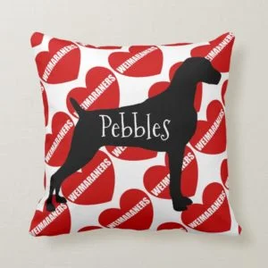 For the Love of a Weimaraner Dog Throw Pillow