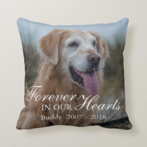 Forever in our Hearts Pet Photo Memorial Throw Pillow