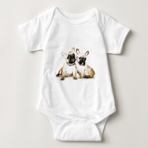 French Bulldog art Baby Bodysuit