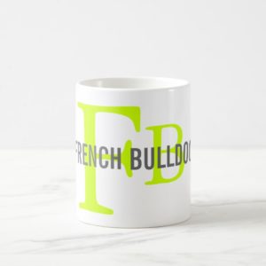 French Bulldog Breed Monogram Design Coffee Mug