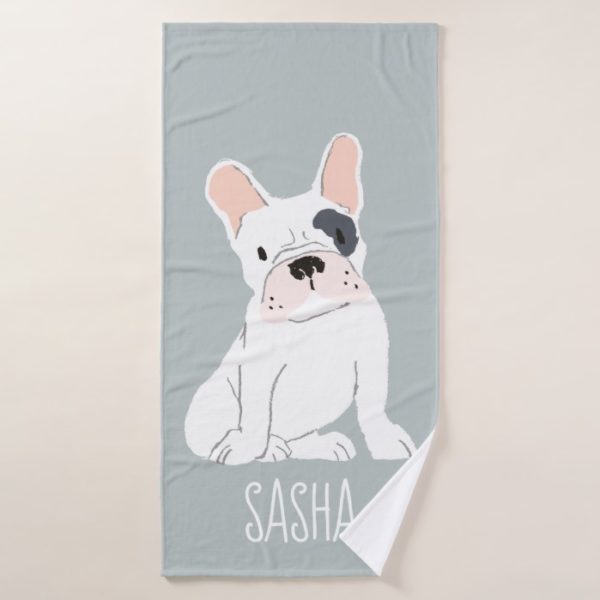 French Bulldog Drawing Bath Towel Set