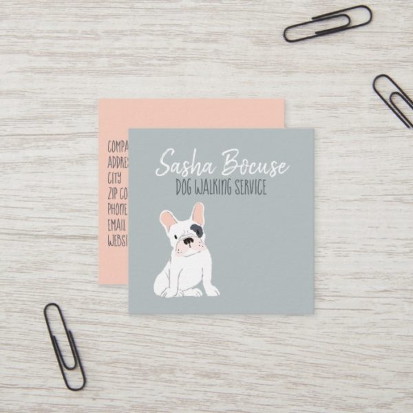 French Bulldog Drawing Square Business Card