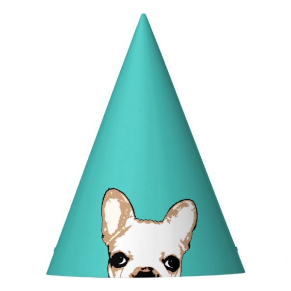 French Bulldog Funny Pop Art Illustration Party Hat