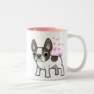 French Bulldog Love (blue pied) Two-Tone Coffee Mug