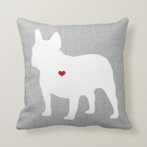 French Bulldog Lover Heart Pet Throw Pillow