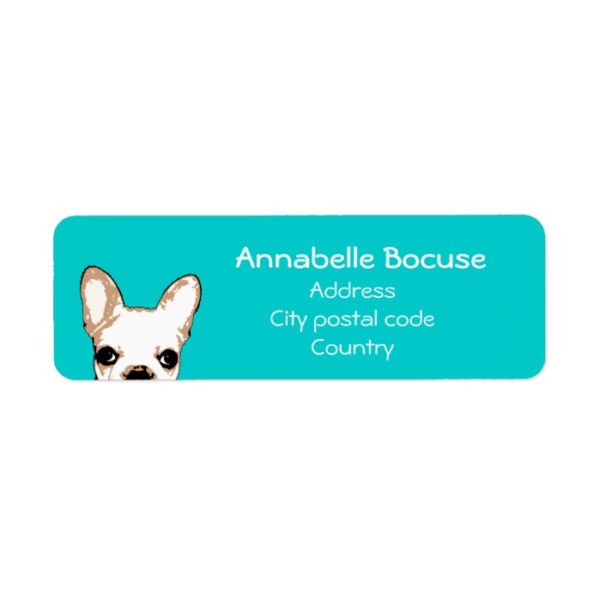 French Bulldog Pop Art Turquoise Label