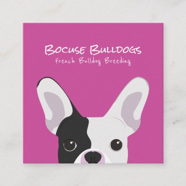 French Bulldog Portrait Square Business Card