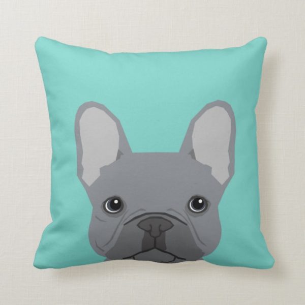 French Bulldog puppy cute mint funny dog pillow