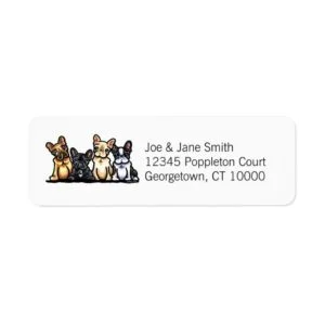 French Bulldog Quartet Personalized Label
