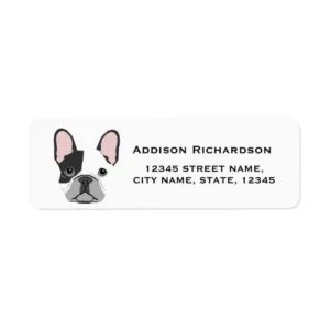 French bulldog return address label
