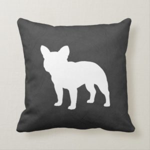 French Bulldog Silhouette Throw Pillow