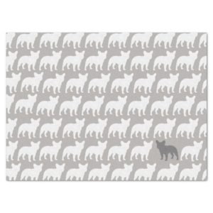 French Bulldog Silhouettes Pattern Tissue Paper