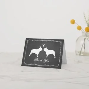 French Bulldog Silhouettes Wedding Thank You