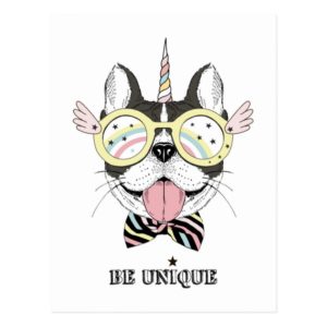 French Bulldog Unicorn Postcard