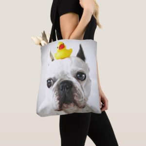 French Bulldog With Rubber Duck Tote Bag
