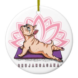 French Bulldog Yoga - Bhujangasana Pose - Funny Ceramic Ornament