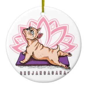 French Bulldog Yoga - Bhujangasana Pose - Funny Ceramic Ornament