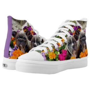 French Bulldogs  high top tennis shoes