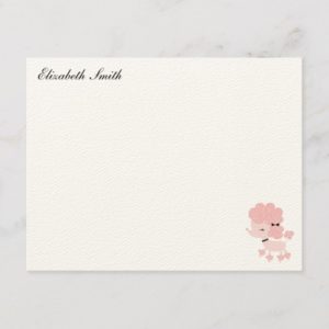 French Poodle Custom Flat Thank You Notes