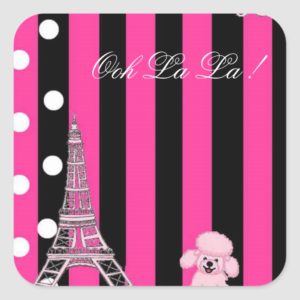 French Poodle Square Sticker