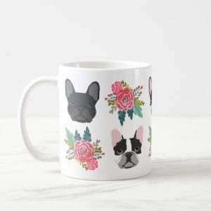 Frenchie Florals Mug - cute french bulldogs
