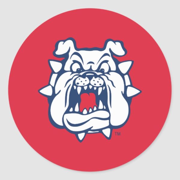 Fresno State Bulldog Head Classic Round Sticker