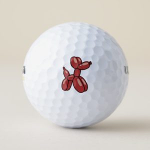 Fun, red balloon dog design golf balls