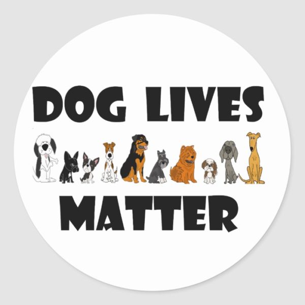 Funny Dog Lives Matter Cartoon Classic Round Sticker