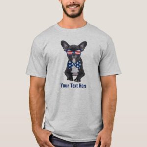 Funny French Bulldog 4th of July USA Custom T-Shirt