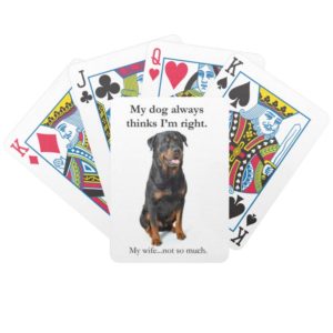 Funny Rottweiler Playing Cards