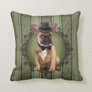 Gentleman French Bulldog Throw Pillow