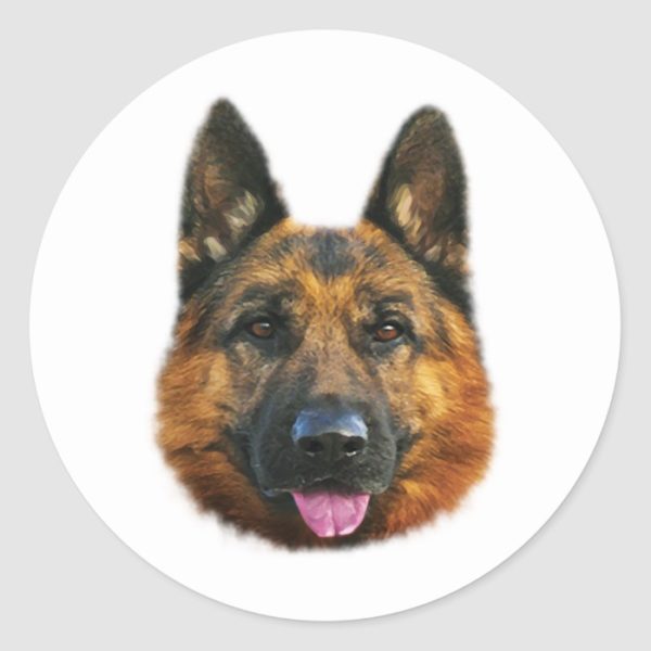German Shepherd Alsatian K-9 Dog Classic Round Sticker