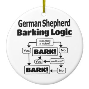 German Shepherd Barking Logic Ceramic Ornament