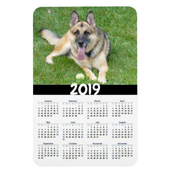 German Shepherd Dog 2019 Calendar Magnet