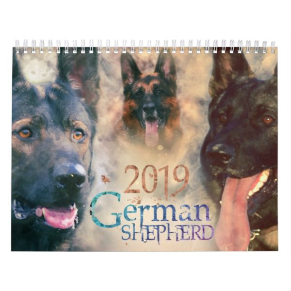 German Shepherd Dog GSD 2019 - Watercolor Calendar